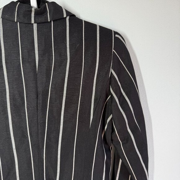 A NEW DAY Linen Blend Striped Blazer Jacket Sz 2 Smart Casual Preppy Quiet Luxur - Picture 6 of 11